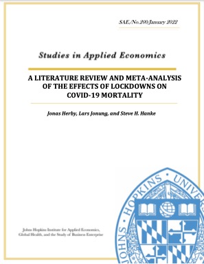 A Literature Review and Meta-Analysis of the Effects of Lockdowns on COVID-19 Mortality